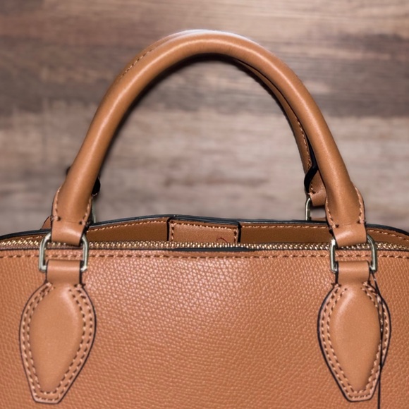Halston NWT Quincy Tan Satchel with Gold Hardware - Picture 10 of 14